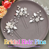Heread Pearl Bride Wedding Hair Pins Leaf Bridal Head Piece Flower Hair Accessories for Women and Girls Pack of 3 Silver