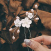 YBSHIN Bride Wedding Hair Pins Silver Flower Hair Pieces Pearl Bridal Hair Accessories for Women and Girls