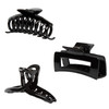 Kitiin Black Claw Clips for ThickFineThin HairStrong holding teeth interlocking Women Large Jaw Clips neutral 3 Count In