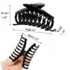 Kitiin Black Claw Clips for ThickFineThin HairStrong holding teeth interlocking Women Large Jaw Clips neutral 3 Count In