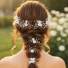 Yean Baby Breaths Hair Pins Flower Silver Hair clips Wedding Hair Accessories for GirlsPack of 5