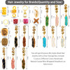 Messen 69 PCS Dreadlocks Jewelry Handemade Crystal Wire Wrapped Braids Hair Accessories Imitation Wood Beads Aluminum Ha