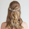 Yikisdy Rhinestone Bride Wedding Hair Side Comb Pearl Leaf Hair Piece Crystal Bridal Hair Accessories for Women