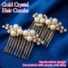 Brishow Wedding Hair Combs Gold Pearls Bridal Hair Accessories Crystal Brides Headpiece Hair Clip for Women and Girls 2