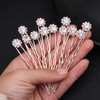 Xerling 12Pcs Rhinestone Hair Pins for Brides Wedding Hair Accessories Rose Gold Head Piece for Girls Hair Jewelry for B