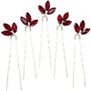 BETITETO Crystal Bridal Hair Pins Accessories 5 Pieces UShaped Rhinestone Headpiece for Wedding Party Wine Red