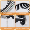 ANCIRS 4 Colors Tassel Ponytail Hair Clips for Women Rhinestone Hair Styling Claws for Buns Hair Holder Large Glittering