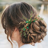 BETITETO Crystal Bridal Hair Pin Emerald Green Gold Hair Vine Accessories Headpiece Elegant for Wedding Party Banquet Wi