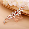 Chargances Flower Crystal Bridal Wedding Hair Comb Silver Rhinestone Hair Side Comb Bride Hair Accessories for Bridal Br
