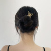 Cinaci 12 Pack Gold Decorative Chinese Vintage Butterlfy Flower Metal Hair Sticks Chopsticks Retro Hair Pins Forks Hairp