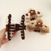 3 Pcs 433 Inch Large Hair Claw Clips Braided Fluffy Plush Flower Hair Catch Barrette Jaw Clamp for Women Girls Strong Ho