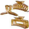 Kitiin Clear Brown Hair Claw Clips for ThickFineThin HairStrong holding teeth interlocking Women Jaw Clips for Hair 3 Co
