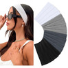 Huachi Headbands for Women Non Slip 16 Pack Elastic Sports Hair Bands for Women Soft Cotton Cloth Headband for Workout Y