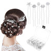 48 Pack 5 Styles Wedding Bridal Hair Pins Hair Accessories Gift Prom Pearl Rhinestone Hair Pins Crystal Flower Hair Clip