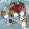 Boobeen Christmas Hair Clip 2 Pairs Cute Reindeer Antlers Ears Hair Accessory Antlers Headdress Hairpin for Christmas Pa