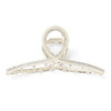 FAELBATY Large Metal Hair Clip for Womens Thick Hair 45 Inch Pearls and Rhinestones Design Strong Hold Claw Barrettes fo