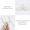 FAELBATY Large Metal Hair Clip for Womens Thick Hair 45 Inch Pearls and Rhinestones Design Strong Hold Claw Barrettes fo