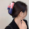 American Flag Hair Claw USA Patriotic Red White Blue Hair Clip Women Girls Independence Day Hair Accessories for 4th of