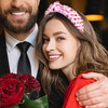 PHALIN Valentines Day Headband for Women Beaded Heart Knotted Headband Embellished Crystal XOXO Headbands Valentines Day