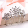 EVER FAITH Wedding Side Comb Crystal Flower Snowflake Bridesmaids Bridal Hair Accessories Rose GoldTone
