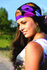Spoontiques Color Bursts Hair Wrap Multifunctional Bandanna Headband Hair Tie Gaiter and Scarf