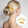 FOMIYES Bridal Hair Comb and Pins Set Yellow Flower Headpiece for Wedding Party and Evening 4 Pieces Zinc Alloy Hair Acc