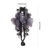 KALLORY Banana Hair Puff Ponytail Holder Clips for Women and Girls Grey