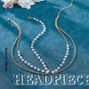 Fdesigner Boho Pearl Head Chain Vintage Crystal Headpieces Wedding Rhinestone Hair Jewelry Party Festival Hair Accessori
