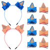 4 Pairs Dog Ears Hair Bow Clips and 2pcs Glitter Headbands Set Bowknot Hair Bows Cute Hair Accessories for Girls Hallowe