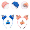 4 Pairs Dog Ears Hair Bow Clips and 2pcs Glitter Headbands Set Bowknot Hair Bows Cute Hair Accessories for Girls Hallowe