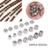 Viking Hair Beads Kit 18 Pack High Hardness Stainless Steel Dread Beads Antique Silver Braiding Beads Viking Hair Access