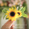 Fangsen Gold Wedding Sunflower Hair Comb Bride Hair Accessories Yellow Flower Pearl Bridal Headpiece Decorative for Wome