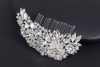 Denifery Bridal Comb Floral Silver Crystal Leaf Bridal Hair Comb Vintage Rhinestones Hairpiece Bridal Hair Accessories C