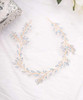 Anglacesmade Bridal Crystal Hair Vine Branch Rhinestone Headband Opal Wedding Headpiece for Bridesmaid Bride Prom Party