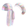 Durags and Bonnets 2pcsSet for Men Women 360 Wave Long Tail Silky Doo rag and Turban Sleep Cap