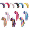 Durags and Bonnets 2pcsSet for Men Women 360 Wave Long Tail Silky Doo rag and Turban Sleep Cap