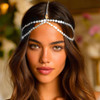 Aukmla Boho Sequins Head Chain Festival Wedding Headpiece Hair Chain Spring Summer Christmas Fashion Headband Hair Jewel
