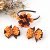 QLINLEAF 1 Set Thanksgiving Turkey Headband and Hair Clips Headwear Set with Bow Polka Dot for Girls Children Fall Orang