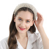 QIANXUAN Fashion Headbands For Womens Hair White Pearl Headbands For Girls Black Padded Headband Beading Pearls Hair Acc