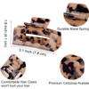 Textention Hair Claw Clip 3 Inch Tortoise Shell Cellulose Acetate French Design Rectangle Hair Clip for Women Ladies Gir