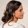 KALLORY 6pcs Rhinestone Hair Claw Clips with Flower Design Sweet Artificial Bangs Clip Jaw Mini Hair Clamps for Women Br