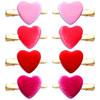 8PCS Valentines Day Hair Clips Rhinestone Velvet Heart Hairpins for Women Girls Sweet Enamel Love Heart Hair Barrettes S