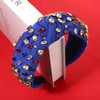 NVENF Rhinestone Knotted Headbands for Women Crystal Beaded Jeweled Headbands Top Knot Hairbands Womens Fashion Hairband