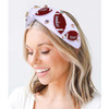 Football Headband for Women Football Mom Accessories Beaded Football Knotted Headband Jeweled Rhinestone Crystal Embelli