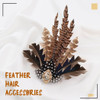 GENBREE Feather Hair Clip 1920s Flapper Headpiece Feather Headdress Cocktail Costume Hair Accessories for Women