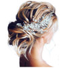 Unicra Bride Flower Wedding Hair Vine Crystal Bridal Hair Piece Rhinestone Party Hair Accessories Leaf Jewelry Bead Head