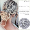 Unicra Bride Flower Wedding Hair Vine Crystal Bridal Hair Piece Rhinestone Party Hair Accessories Leaf Jewelry Bead Head