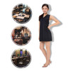 Neck Sleeveless Apron with Mesh Back Hairdresser Barber Apron for Salon with Pockets for Tools Stylish Design for Profes