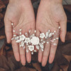 GORAIS Flower Wedding Hair Vine Pearl Bridal Hair Pieces Crystal Hair Accessories for Bride and Women