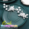 Heread Flower Bride Wedding Hair Pins Silver Crystal Bridal Hair Pieces Leaf Hair Accessories for Women and GirlsPack of